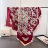 Spring And Autumn Simulation Silk High-End Printed Large Square Scarf Silk Scarf Shawl Headscarf Beach Scarf Neck Protection Scarf Decorative Scarf