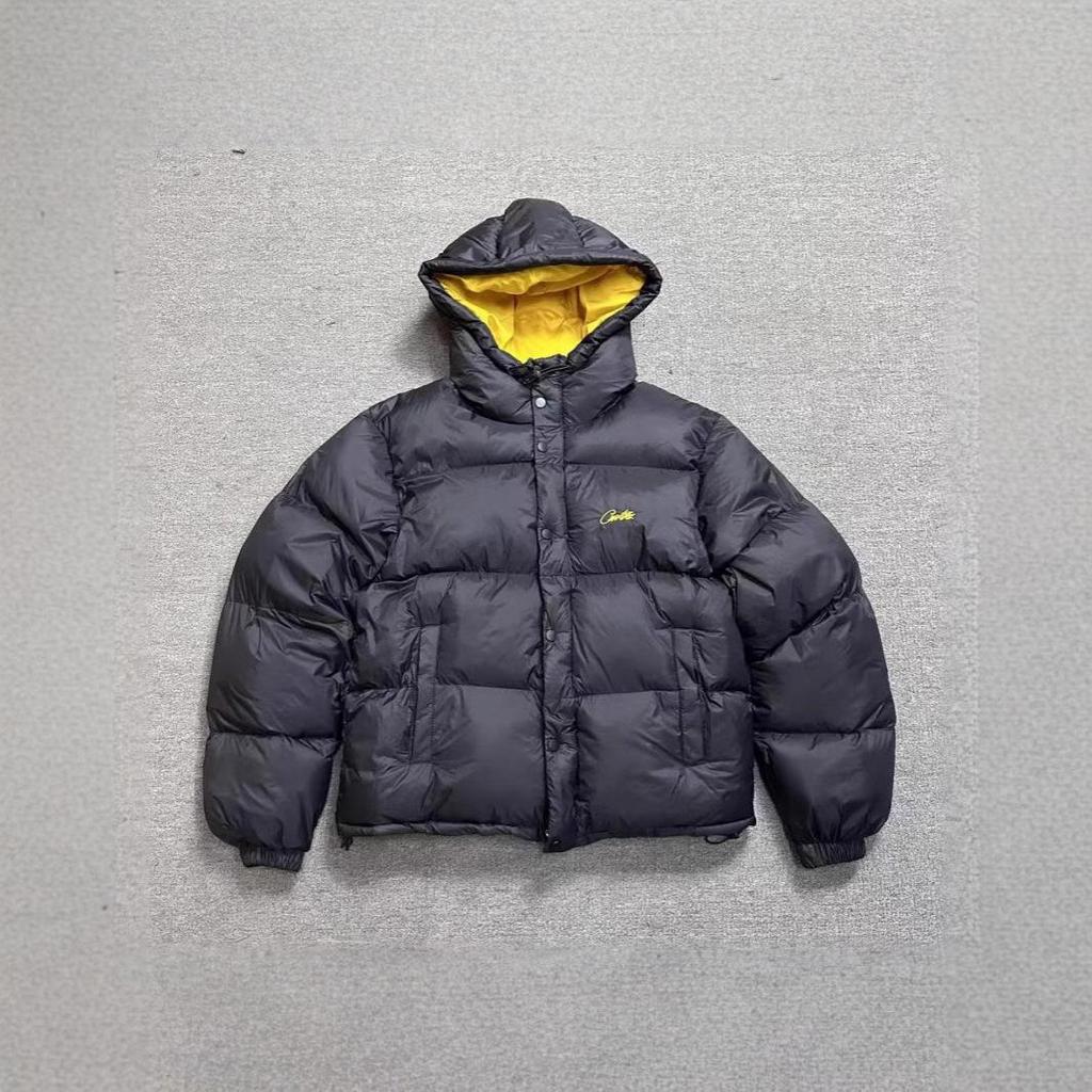 Пуховая куртка Corteiz 24ss Alcatraz с вышивкой и капюшоном - Модный зимний стиль для пары