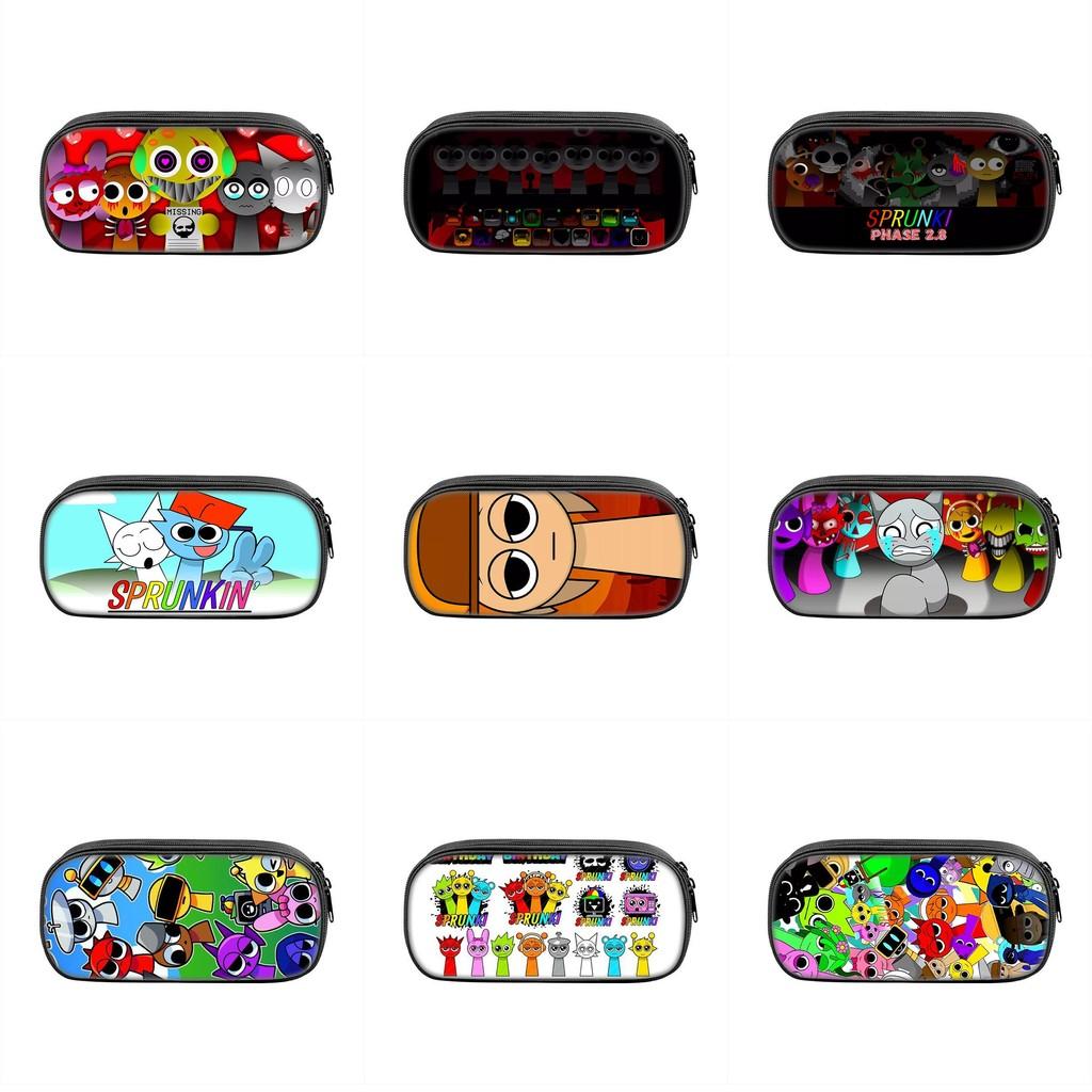 Sprunki Game Character Print Student Single Layer Stationery Storage Bag For Students And Office Supplies