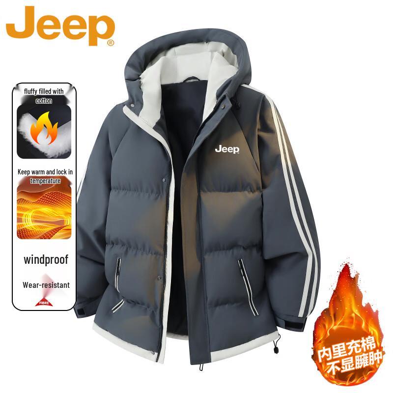 Jeep Мужская зимняя стеганая куртка с капюшоном