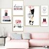 Floral Wall Poster Lipstick Perfume Heels Canvas Print Painting Nordic Fashion Beauty Makeup Art Picture Modern For Living Room