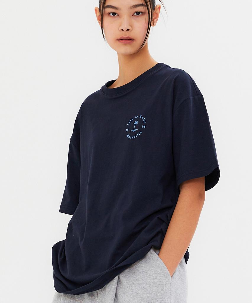 KULTE Circle Palm Tree T-Shirt Navy