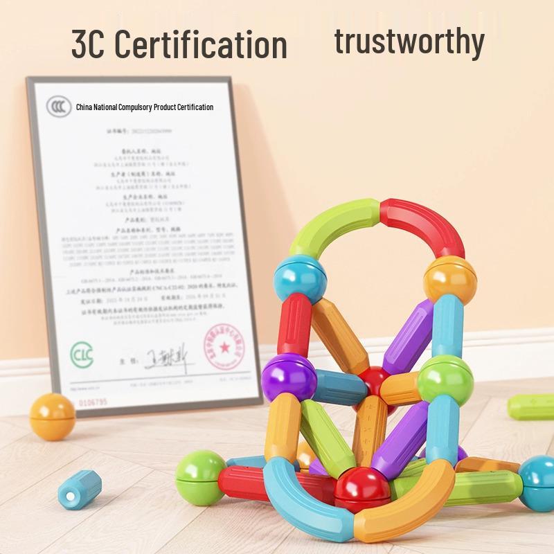 3D Magnetic Building Blocks: Educational Puzzle Toy for Boys & Girls Ages 1-3