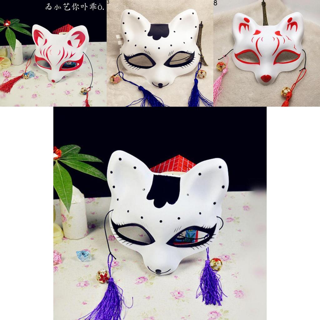 Japanese Style Fox Mask Cosplay Prop With Plastic Material For Costume Parties