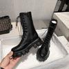 Summer Thin Martin Boots Women's British Trendy Cool Short Boots Medium Boots Thick Soles Increase White Thin
