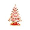 Metal Christmas Tree Ornaments Colorful Enamel Christmas Decoration Pearl Crystal Tabletop Decor Miniature Xmas Tree