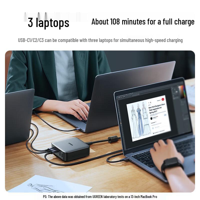 Ugreen 200 Вт GaN Многопортовое настольное быстрое зарядное устройство