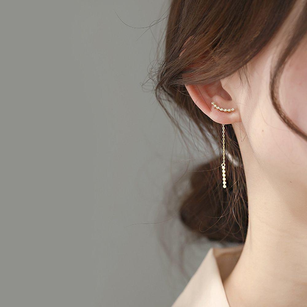 Jewelry Women Chain Rhinestone Earrings Long Earrings Female Stud Earrings Korean Style Earrings