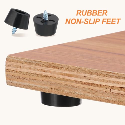 PATIKIL Rubber Furniture Feet Pads, 15x12x8mm, Anti-Vibration, Anti-Slip Bumpers, 3mm Screw-In, Round Black Pads, for Electronics, Furniture, Cutting