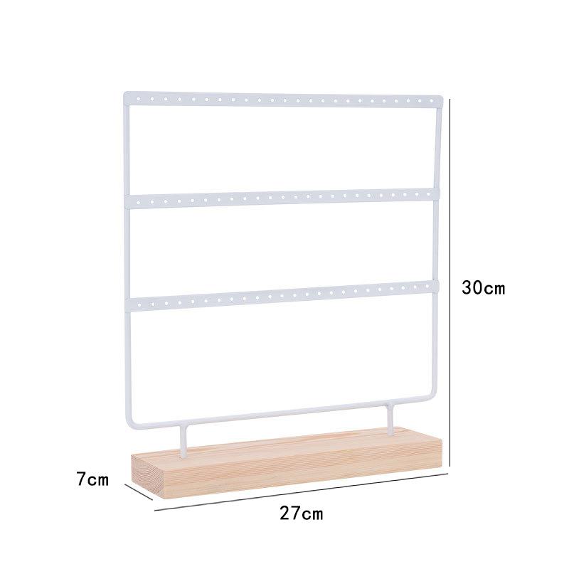 3-уровневый держатель для сережек с 72 отверстиями, металлический 3-слойный органайзер для хранения ювелирных изделий, деревянная подставка, подставка для ушей, подставка для ушей, подарок