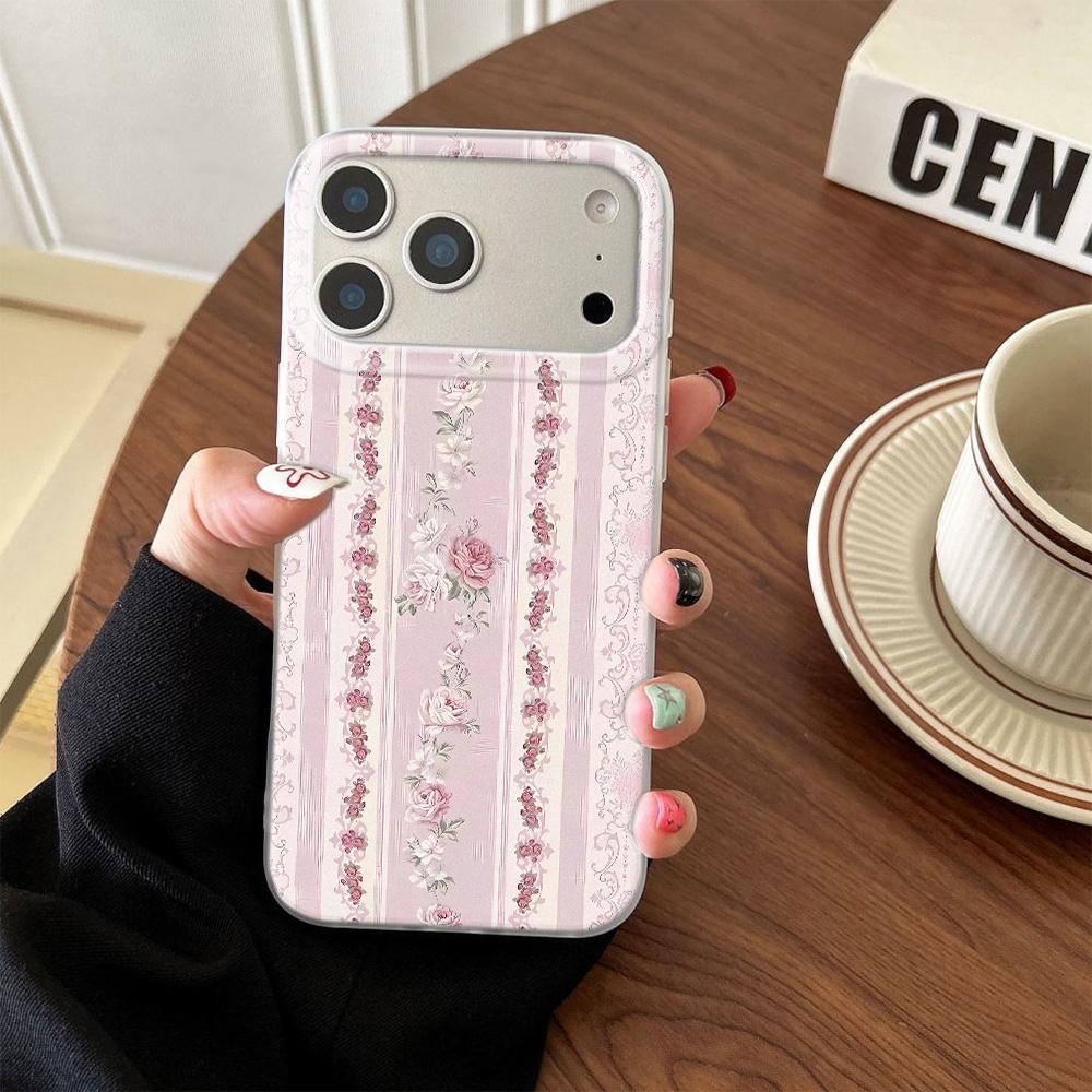 Кружевной Цветочный Чехол для Телефона Для IPhone 11Pro 13 15 PIus 14 12Pro 16 17 Pro Max Чехол 17Air Чехол Прозрачный Мягкий Ударопрочный Чехол Чехлы