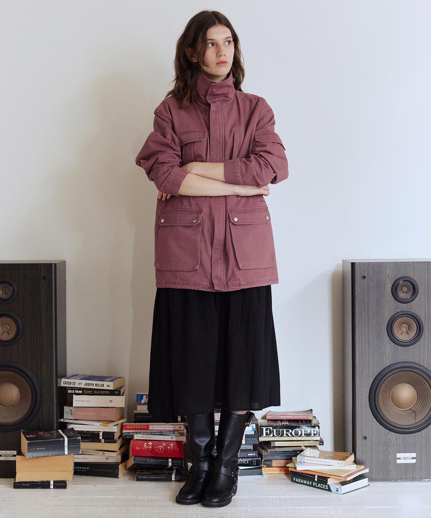 AFTERHOURS Washed Cotton Utility Jacket (Violet)