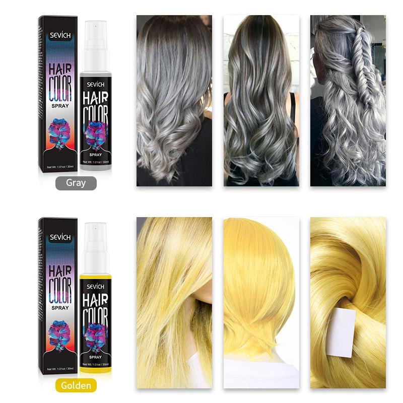 SEVICH 3 бутылки/компл. спрей для краски для волос, мгновенная краска для волос, средство для укладки волос, 30 мл, временная краска для волос, цвет, модный косметический макияж