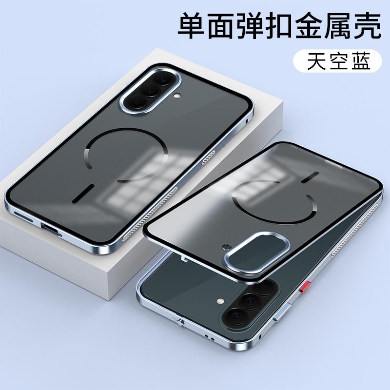 Магнитный чехол для Samsung Galaxy A37 Чехол Металлическая рама из алюминиевого сплава Матовая прозрачная акриловая крышка Для Samsung A 37 5G