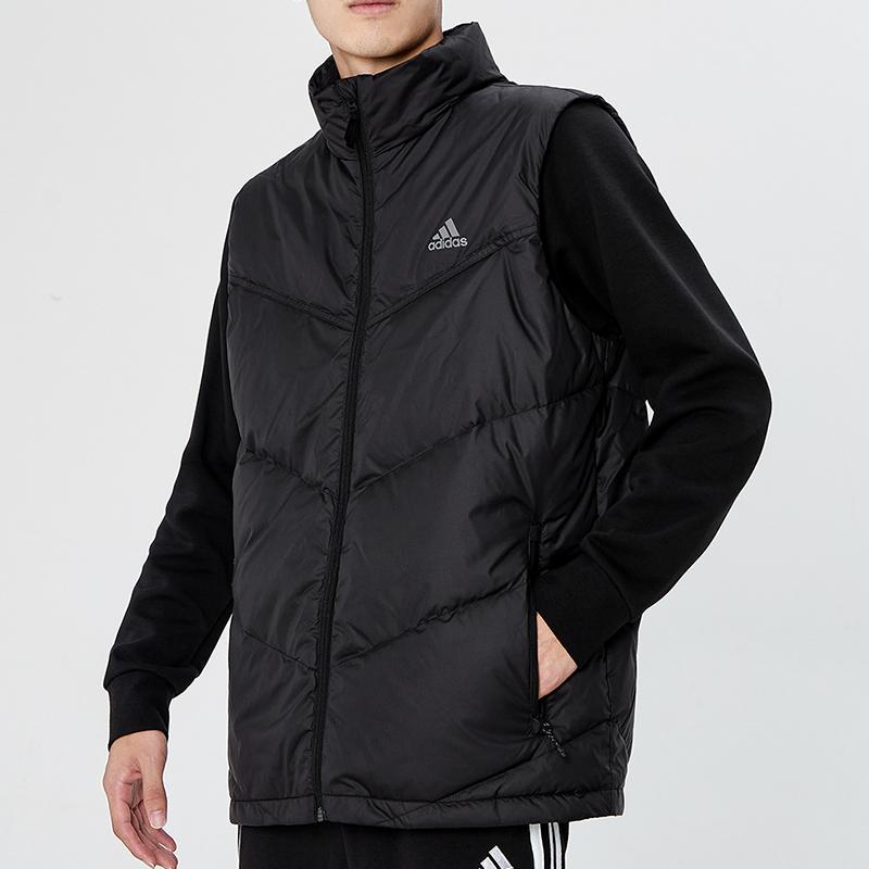 adidas Уличный теплый жилет с воротником-стойкой, мужская верхняя одежда, черный H20775