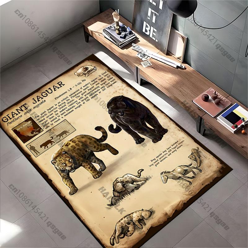 Extinct giant jaguar information carpet Yoga living room room decor children's crawling mat doormat area rug games mat