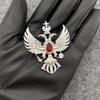 1 шт. Значки с двухглавым орлом и рубинами, золото, серебро, бриллианты, русские значки, аксессуары для фуражки и униформы