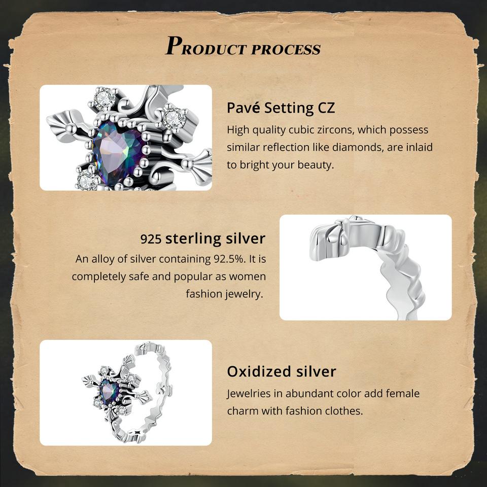 BAMOER, классическое кольцо из стерлингового серебра 925 пробы с крестом, регулируемое кольцо в стиле ретро с сердечком и цирконом для женщин, вечерние ювелирные изделия