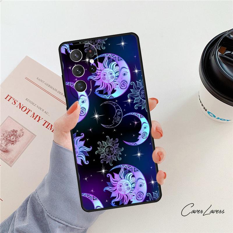 Чехол для телефона "Солнце, Луна и Звезды" Для Samsung Galaxy S24 S25 S23 S22 Ultra Note 10 20 Plus S20 S21 FE Чехол