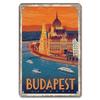 Знаменитые постеры с городским пейзажем, винтажные металлические вывески, Будапешт, Мальта, Сидней, жестяная тарелка, ретро, ​​домашний настенный художественный декор, украшение комнаты