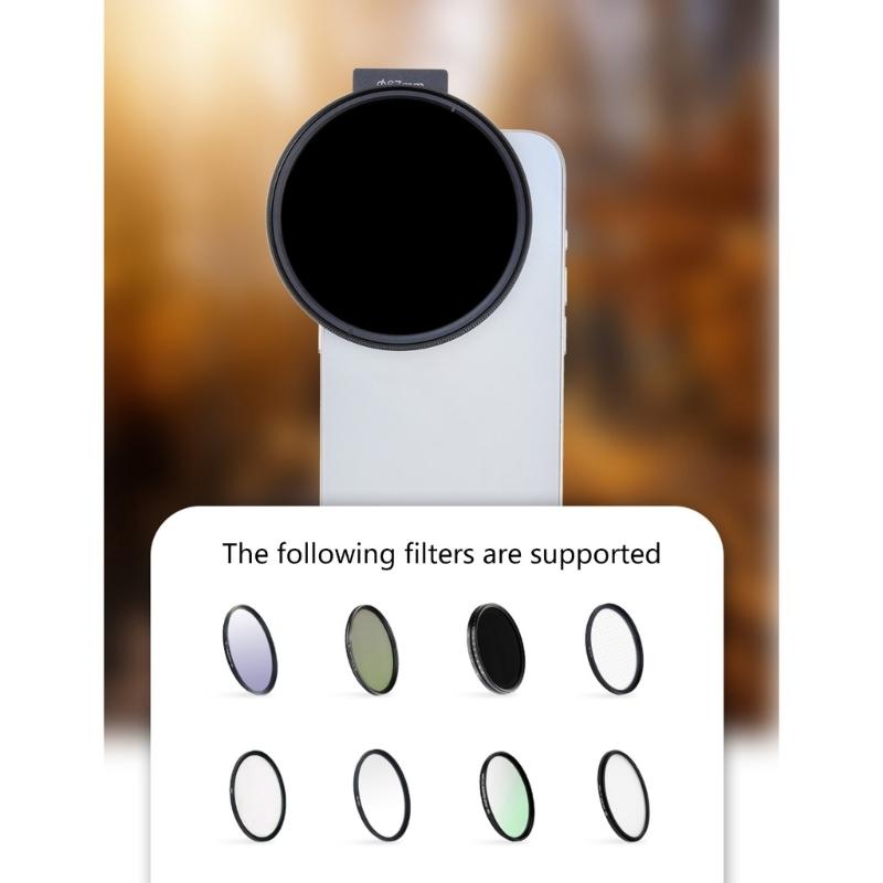 Versatile 67mm Mobile Lens Filter Mount Smartphone Filter Bracket Action Camera Accessories Suitable for Phone 14/15