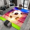 3D flame soccer pattern rug, suitable for living room home décor, children's play area rug, non-slip area rug, bedroom mat.