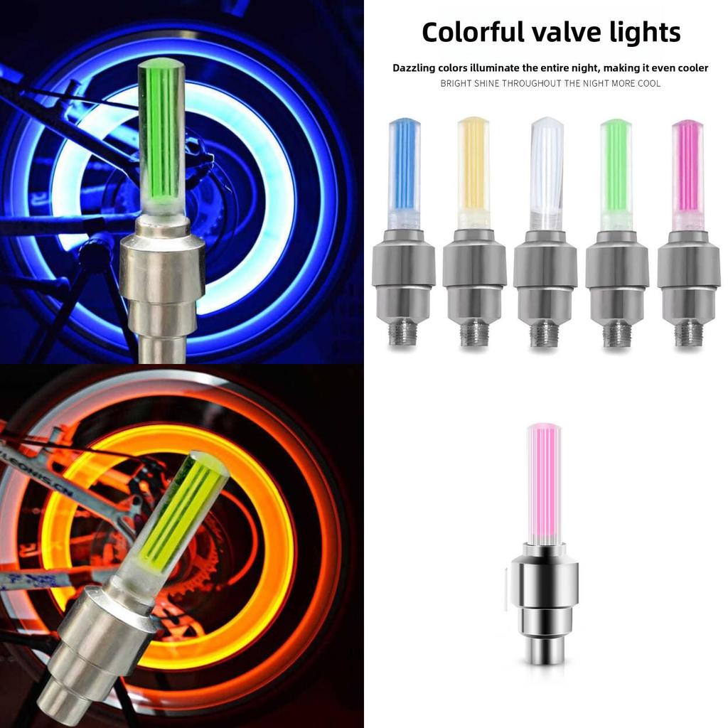 Bicycle Tire Valve Light With Waterproof Led For Night Riding And Visibility
