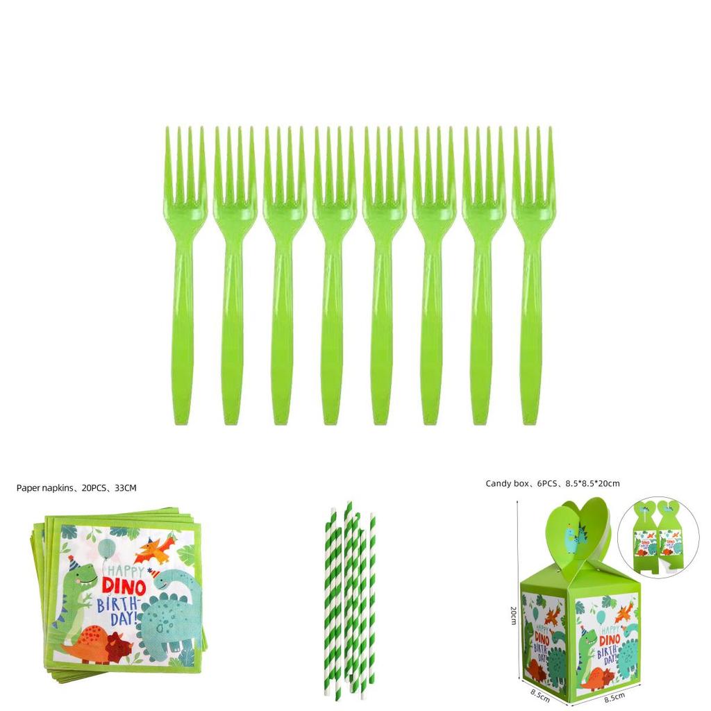Веселые и яркие мультяшные динозавры принадлежности для дня рождения посуда тарелки стаканы