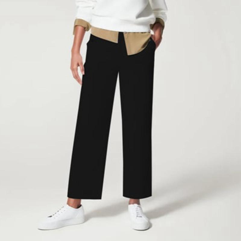 GMXIA Women's Fashion Casual Solid Color Print High Waist Pants & Capris