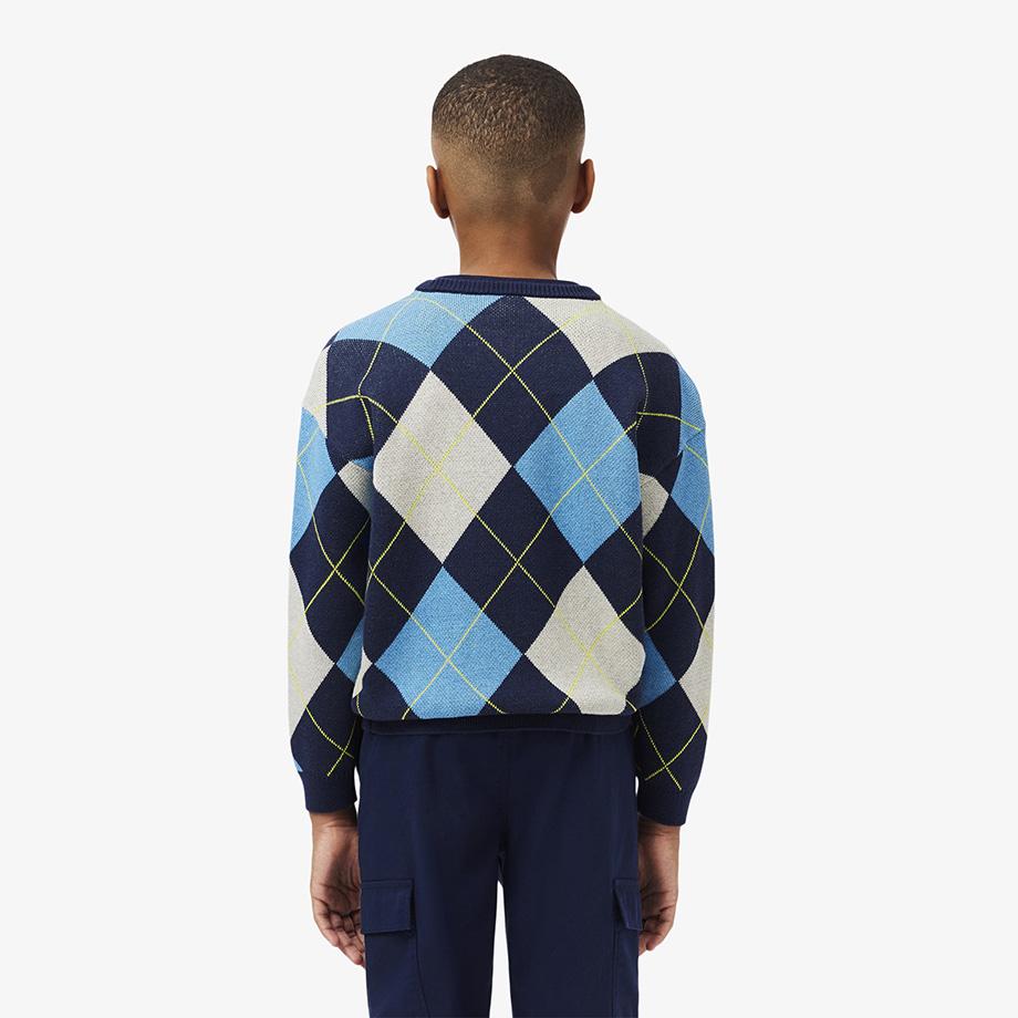 Lacoste Шерстяной свитер в ромбы для мальчика AJ2485-54NQRN