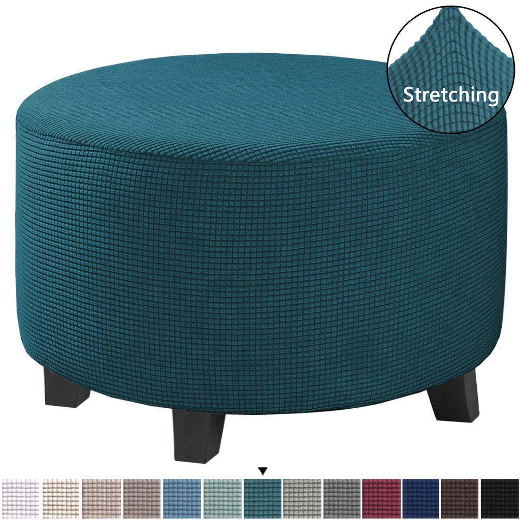 Ottoman Cover Stretch Ottoman Slipcover Round Ottoman Storage Cover Folding Stool Covers for Footrest Ottoman Fit Dia  20"-41" Removable Washable