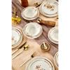 Gold Lux Ceramic Wishing Tree 24 Piece Dinner Set For 6 Persons