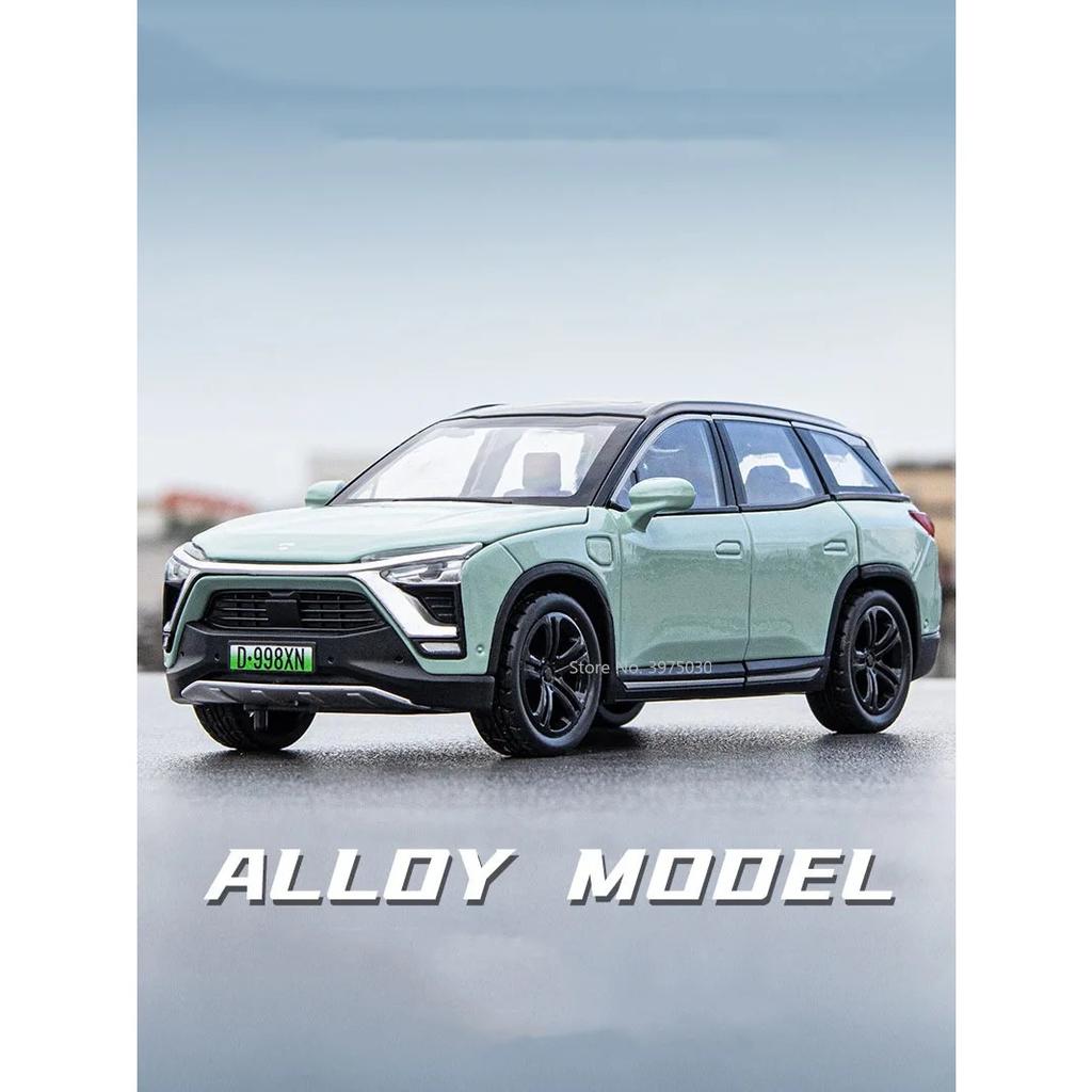 1/32 NIO ES8 SUV Alloy Car Model Toy Metal Diecast Simulation Off Road Vehicle Door Opened Pull Back Collection Toy for Boy Gift