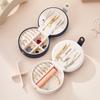 Compact Travel Jewelry Box with Mirror - Double Layer Storage for Earrings, Studs, and Rings