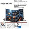 House Wall Hanging Pumpkin Halloween Party Decor Backdrop, Polyester Banner for Photo Props & Wall Hanging
