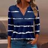 Women's T Shirt Tee Printed 3/4 Sleeve Daily Weekend Fashion Basic V Neck Regular Top