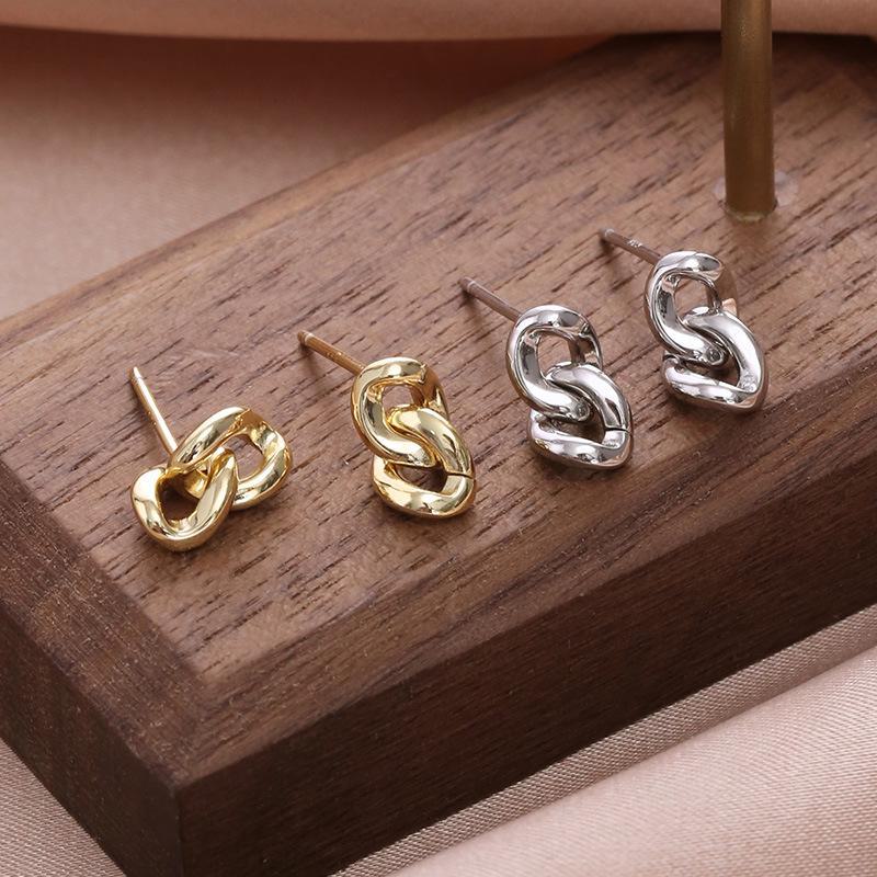 Banyan Tree S925 Silver Korean Chain Earrings - Simple, Fashionable Female Star-Inspired Design