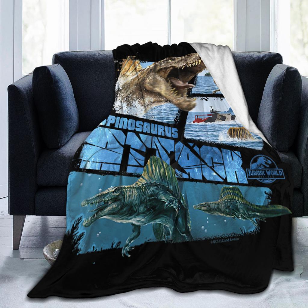 Юрское Возрождение Спинозавр Атака Мир Пледы Динозавр Флис Забавный Теплый Плед для Покрывала Осень/Зима Открытый