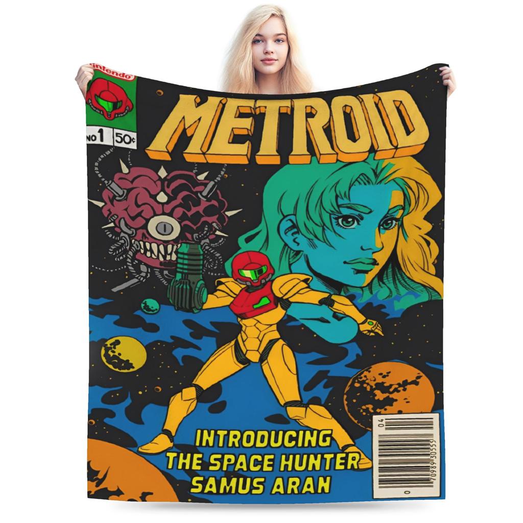 Плед с героями игры Metroid Ультрамягкий Флис Уютные Подарки Пледы Коврик