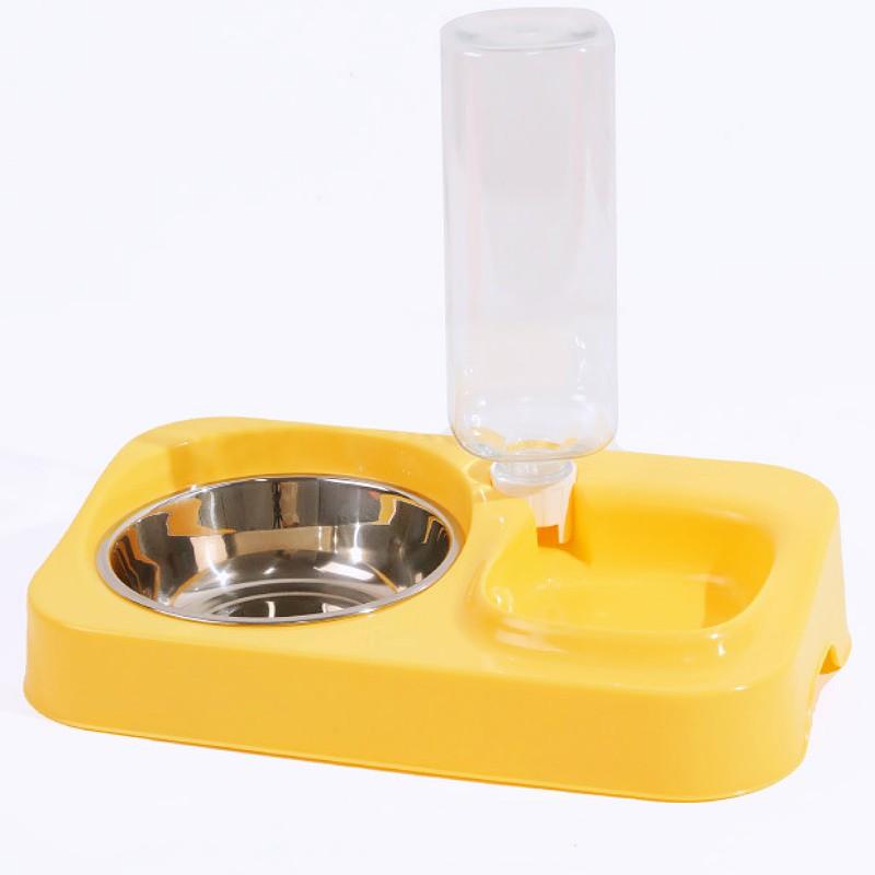 Dog Bowls Stainless Steel Dog Food Bowl Automatic Cat Drinking Bowl Double Bowls for Dogs Feeding Detachable Dogs Water Bowl