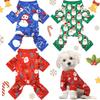 3 Pieces Christmas Dog Pajamas Red Buffalo Plaid Jumpsuit Puppy Pet Pajamas Buffalo Check Cute Apparel for Small Medium Dog Cat Chihuahua Puppy