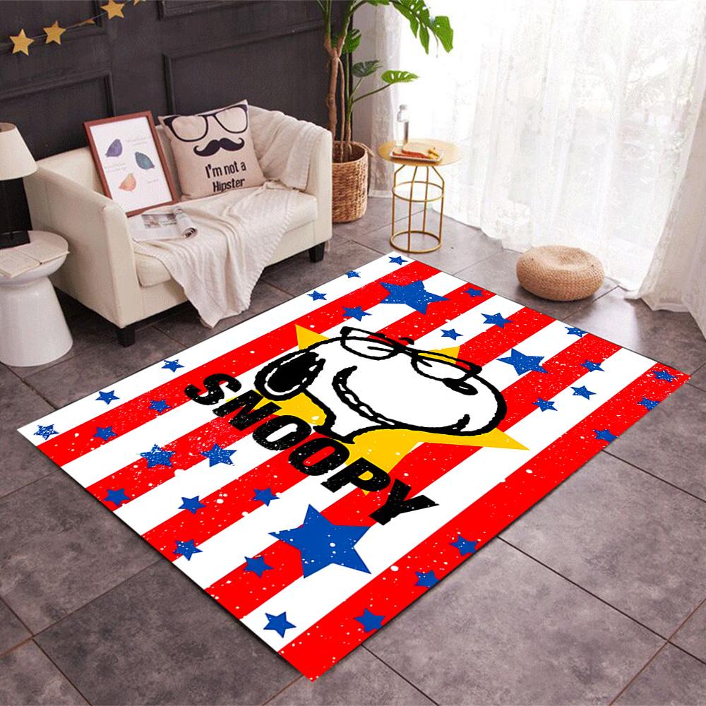 Snoopy And Woodstock Friendship Themed Anti-Slip Rugs - Polyester Home Decor, Suitable for Bedrooms, Living Rooms, Doorways, Studios, and Decorations
