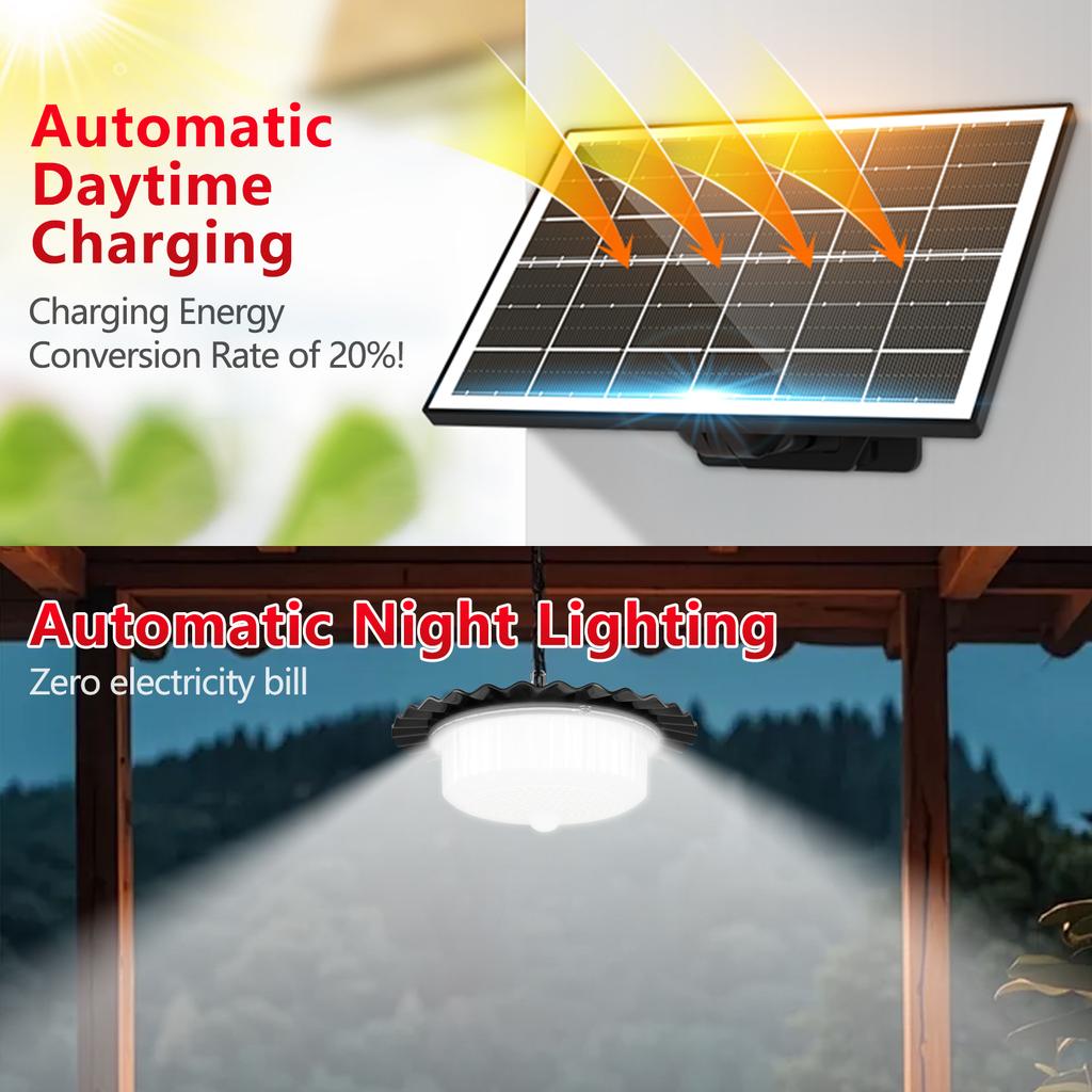 Upgrade Solar Outdoor Pendant Light 252 LED Motion Sensor Waterproof Solar Shed Light for Patio Barn Garden Pathway Yard Lawn Ba