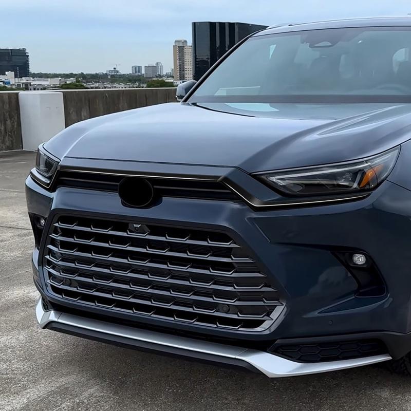 Для Toyota Grand Highlander 2024 2025 карбон Передний бампер Сетка капота Решетка Губа капота Накладка Отделка Внешние аксессуары