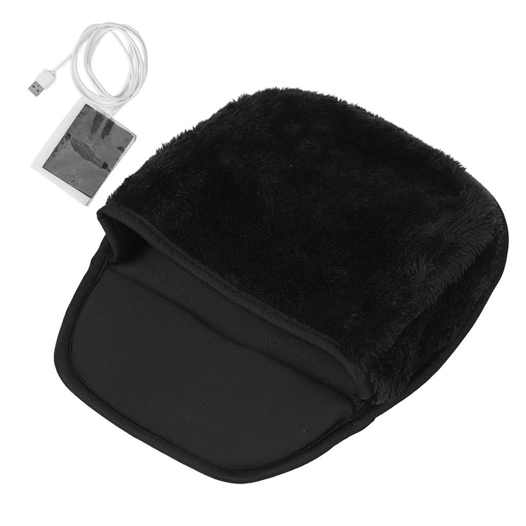 USB Heated Computer Mouse Pad Hand Warmer Roomy Hand Warming Mouse Pad Desk Accessories for Men and WomenBlack