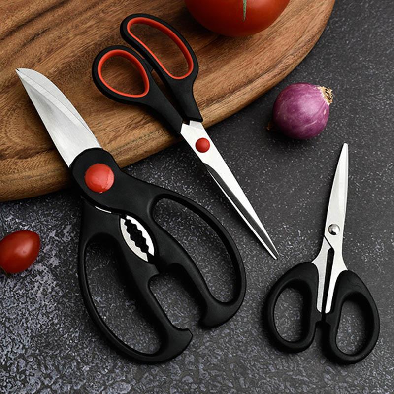 3Pcs Powerful Chicken Bone Scissor Sets Stainless Steel Kitchen Clippers Seafood Chicken Poultry Shears Cutter