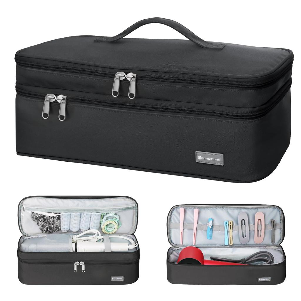 SEPWIK Футляр для хранения фена Портативный двухслойный дорожный органайзер Водонепроницаемая сумка для хранения щипцов для завивки Инструменты для волос Принадлежности для волос Инструменты для укладки волос