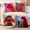 Pillow Case Cotton Linen Fabric Square Zipper Pillowcase Home Decorative Living Room Comic Cartoon C-Clifford The Big Red Dog 2