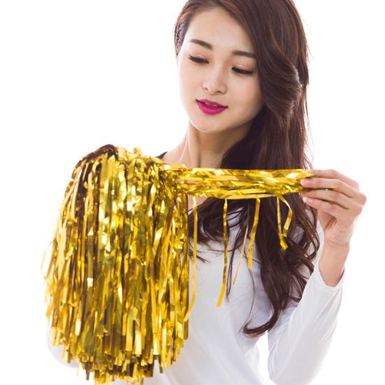 Танцевальные помпоны с прямым стержнем, пушистые, ПЭТ, двухпроходные, для болельщиков, украшение в виде цветка для мяча для футбола