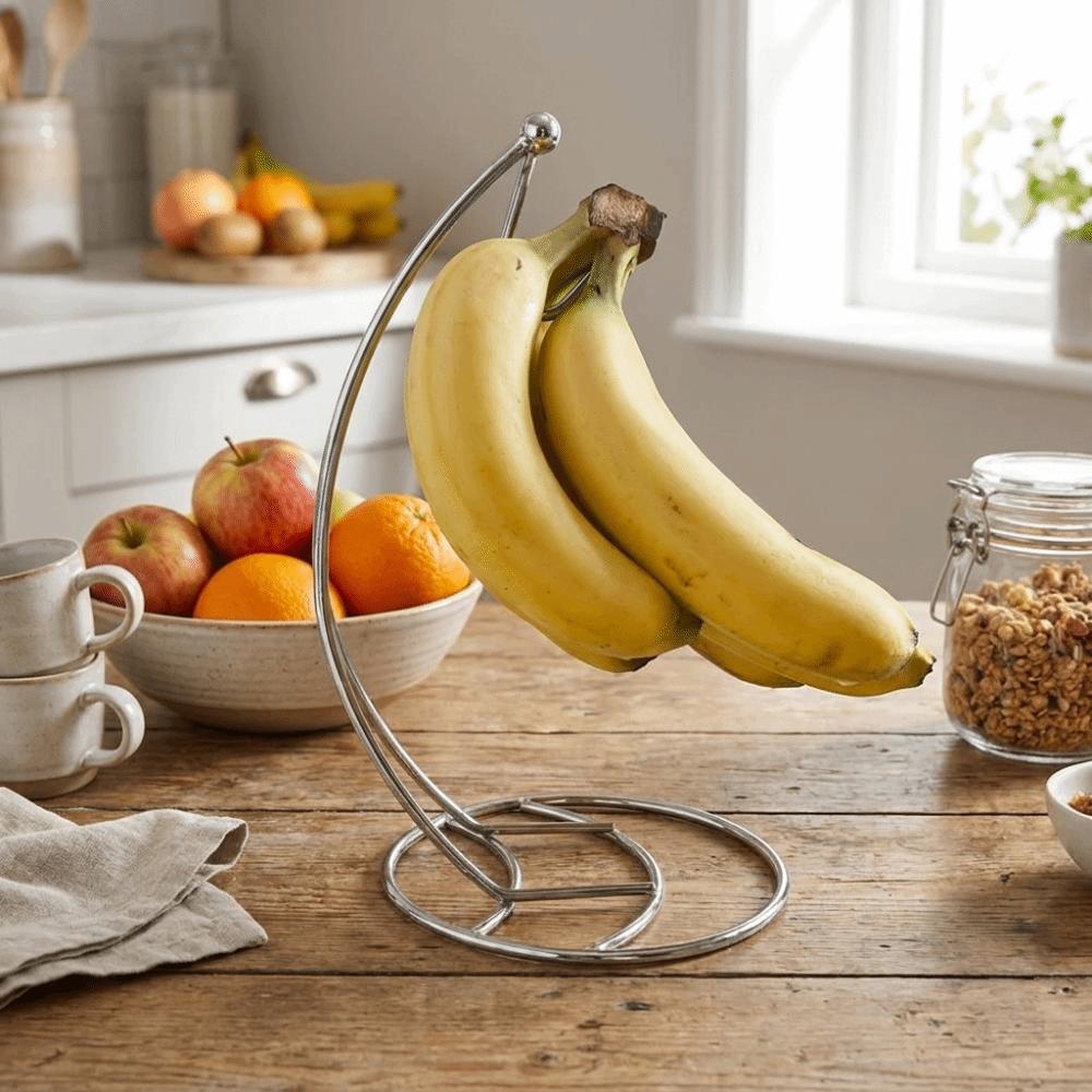 with Base Metal Banana Rack Stable Stand Fruit Display Hanger Creative Banana Holder Living Room